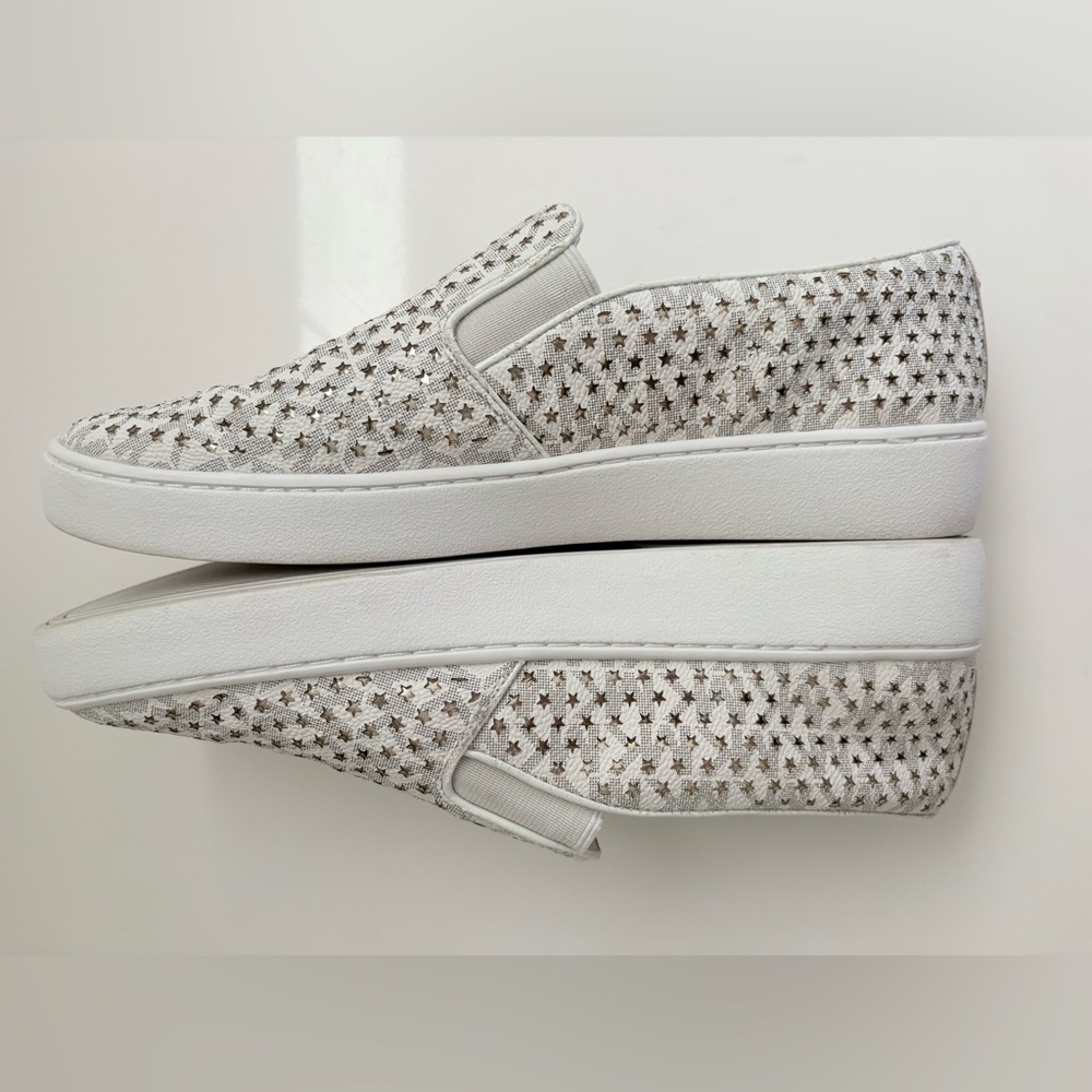 Michael Kors Women's Gold and White Slip-On Sneakers in size 8 - Picture 3 of 16